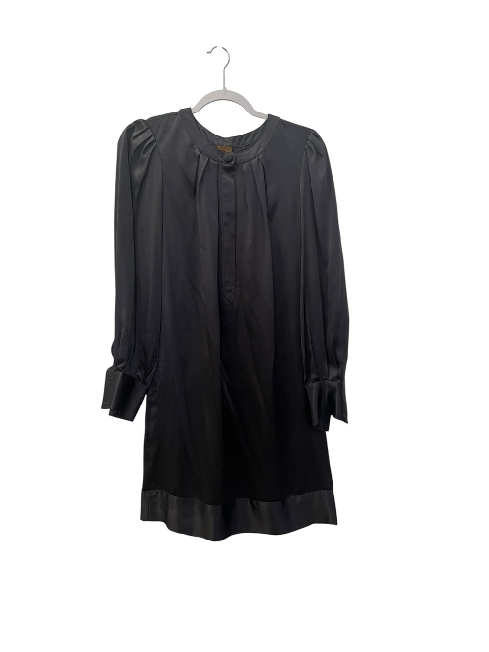 Ali Ro 100% Silk Slate Blue-Gray  Long Sleeve Shift Dress, 4